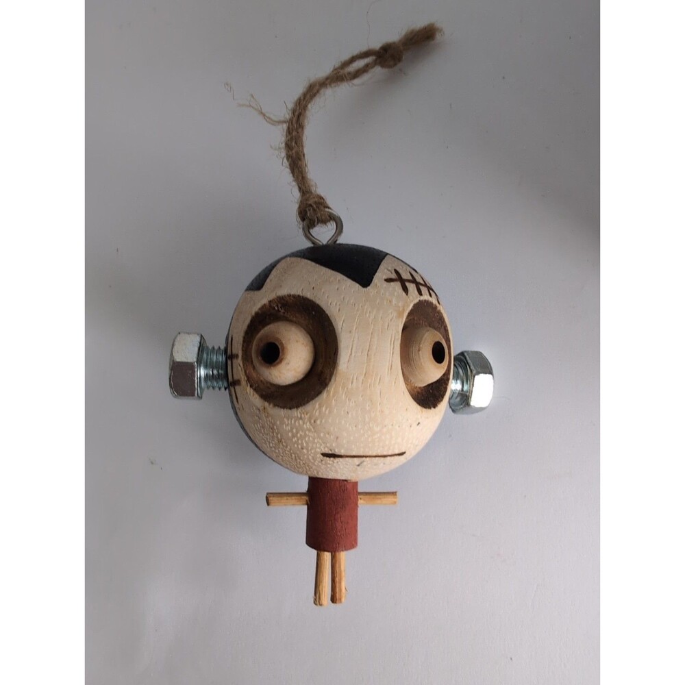 Pier 1 Imports Halloween Wood Frankenstein Ornament Crazy Heads